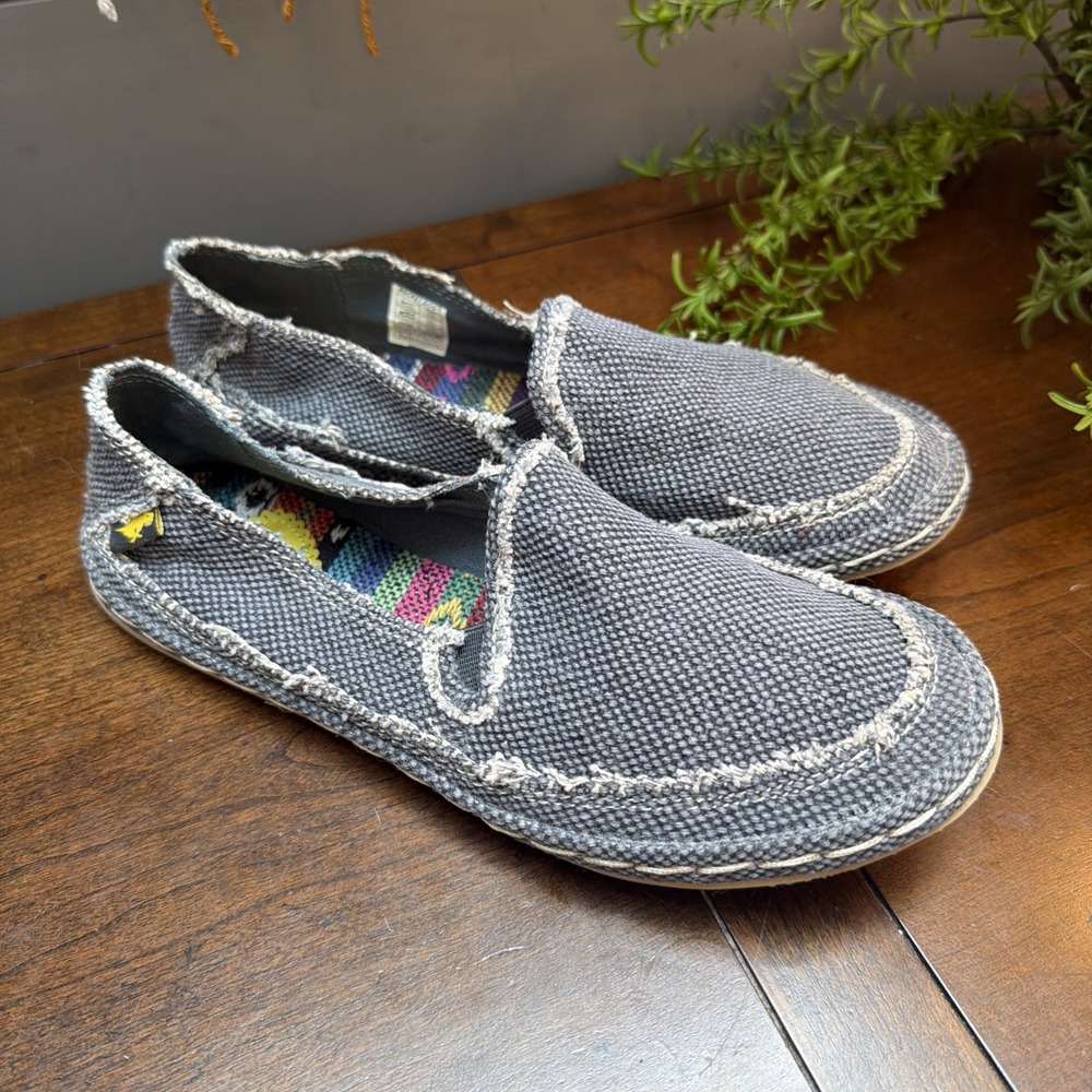 Rocket Dog Low Top Casual Espadrilles Shoes Women Size 6.5 Slip On Grey Blue